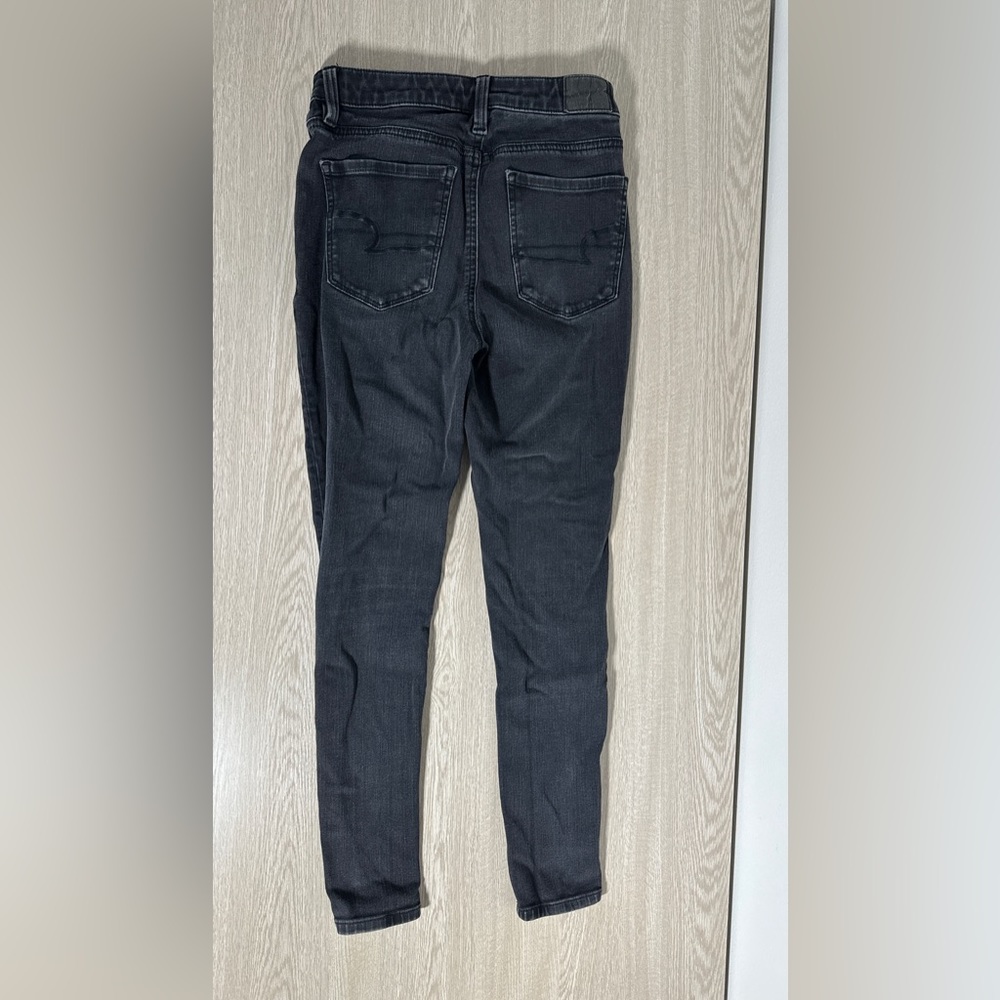 American Eagle Jeans Women 4 Short Black Hi Rise Jegging Skinny Denim - Picture 4 of 5